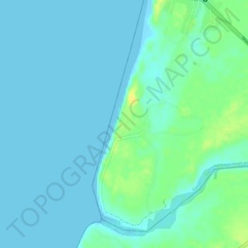 Topografische kaart Jampore Beach, hoogte, reliëf