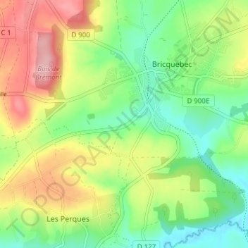 Topografische kaart La Source, hoogte, reliëf