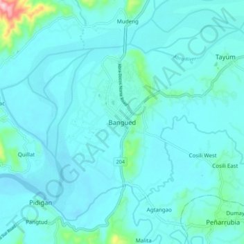 Topografische kaart Bangued, hoogte, reliëf
