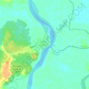 Topografische kaart Cuturú, hoogte, reliëf