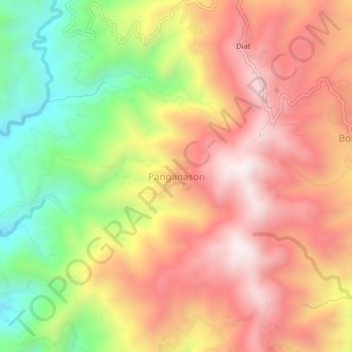 Topografische kaart Panganason, hoogte, reliëf