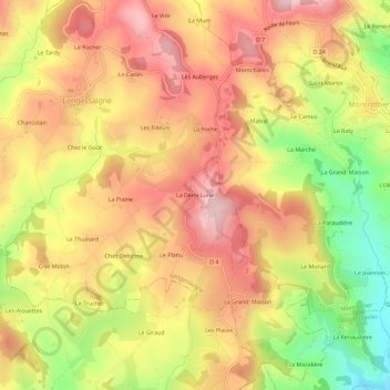 Topografische kaart La Demi-Lune, hoogte, reliëf