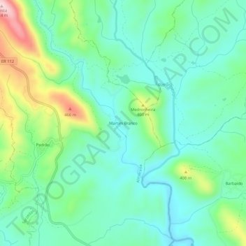 Topografische kaart Martim Branco, hoogte, reliëf