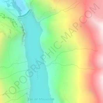 Topografische kaart Gietroz, hoogte, reliëf