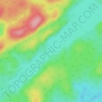 Topografische kaart Lac Wapus, hoogte, reliëf