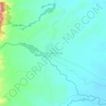Topografische kaart Caño Amarillo, hoogte, reliëf