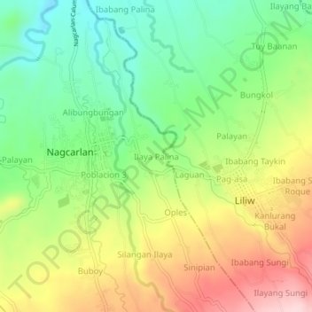 Topografische kaart Ilaya Palina, hoogte, reliëf