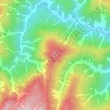 Topografische kaart Monte Redondo, hoogte, reliëf