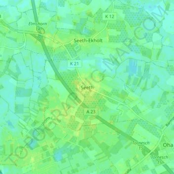 Topografische kaart Seeth, hoogte, reliëf