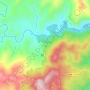 Topografische kaart Tanauan, hoogte, reliëf