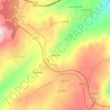 Topografische kaart Cal de Bois, hoogte, reliëf