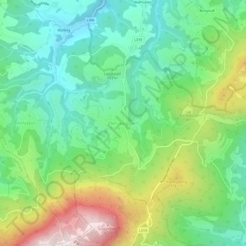 Topografische kaart Plenzengreith, hoogte, reliëf