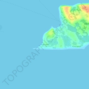 Topografische kaart Punta Lobos, hoogte, reliëf