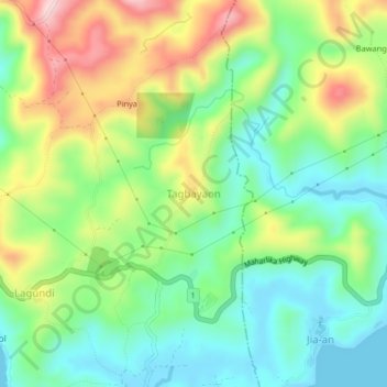 Topografische kaart Tagbayaon, hoogte, reliëf