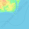 Topografische kaart Bald Head Island, hoogte, reliëf