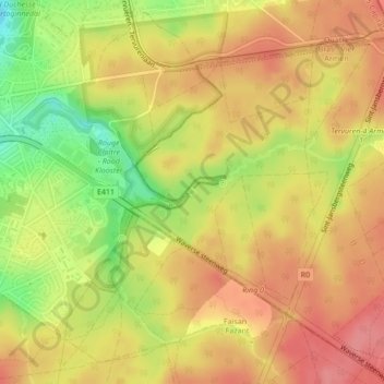 Topografische kaart Keizersbron, hoogte, reliëf