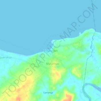 Topografische kaart Tiglawigan, hoogte, reliëf