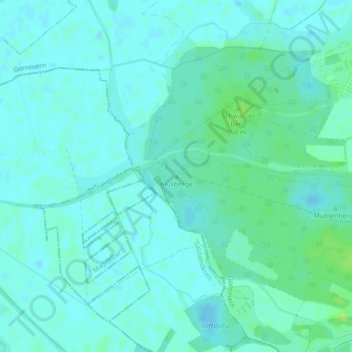 Topografische kaart Klusberge, hoogte, reliëf