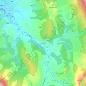 Topografische kaart Sibourgs, hoogte, reliëf