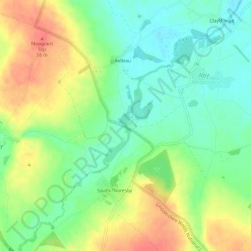 Topografische kaart Belleau Bridge, hoogte, reliëf