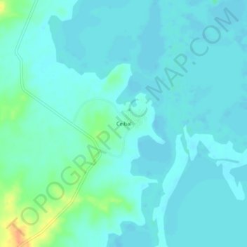 Topografische kaart Ceibal, hoogte, reliëf