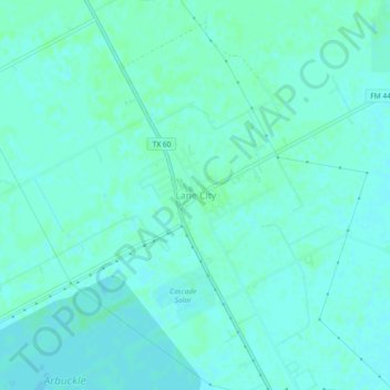 Topografische kaart Lane City, hoogte, reliëf