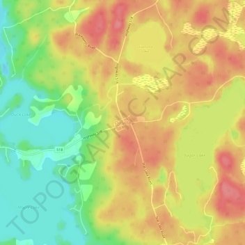 Topografische kaart Orrville, hoogte, reliëf