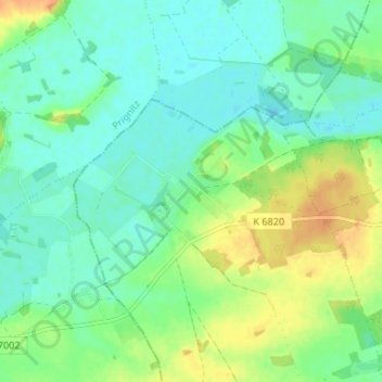 Topografische kaart Berlitt, hoogte, reliëf