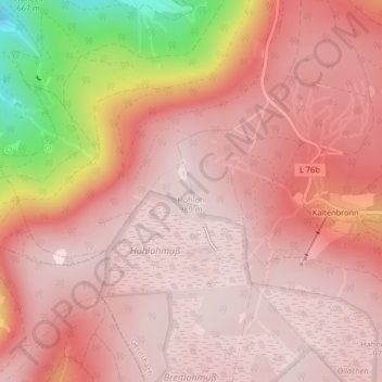 Topografische kaart Hohloh, hoogte, reliëf
