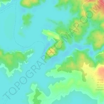 Topografische kaart Granadilla, hoogte, reliëf