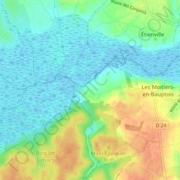 Topografische kaart Longuerac, hoogte, reliëf