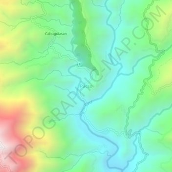 Topografische kaart Pacso, hoogte, reliëf