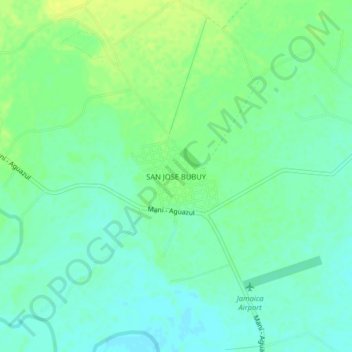 Topografische kaart SAN JOSE BUBUY, hoogte, reliëf