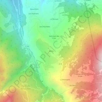 Topografische kaart Marles, hoogte, reliëf