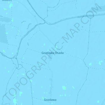 Topografische kaart Gozdawa-Osada, hoogte, reliëf