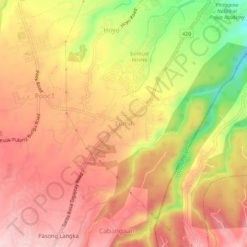 Topografische kaart Lumil, hoogte, reliëf