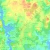 Topografische kaart Les 4 Chemins de Kerisac, hoogte, reliëf