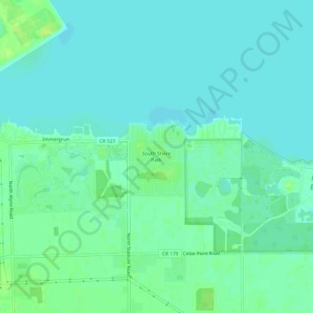 Topografische kaart South Shore Park, hoogte, reliëf
