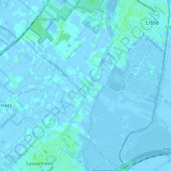 Topografische kaart De Engel, hoogte, reliëf