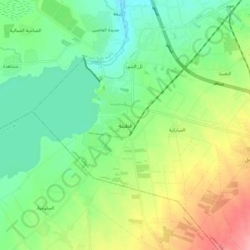 Topografische kaart قطينة, hoogte, reliëf