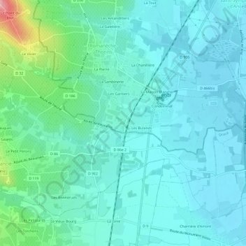 Topografische kaart La Gare, hoogte, reliëf