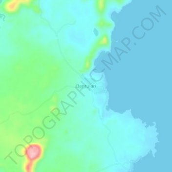 Topografische kaart Bantulan, hoogte, reliëf
