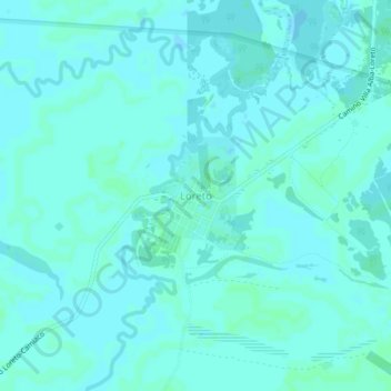 Topografische kaart Loreto, hoogte, reliëf