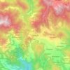 Topografische kaart Bhowali, hoogte, reliëf