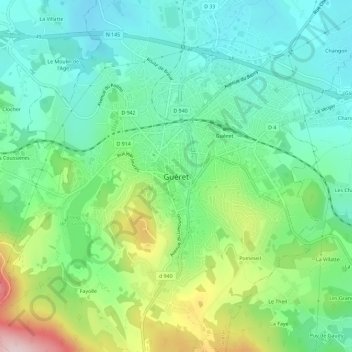 Topografische kaart Montréal-la-Cluse, hoogte, reliëf