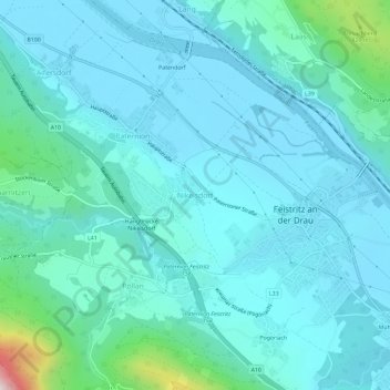 Topografische kaart Nikelsdorf, hoogte, reliëf