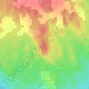 Topografische kaart Skallen, hoogte, reliëf