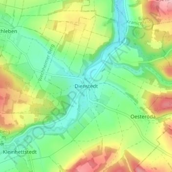 Topografische kaart Dienstedt, hoogte, reliëf