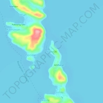 Topografische kaart Navotas, hoogte, reliëf