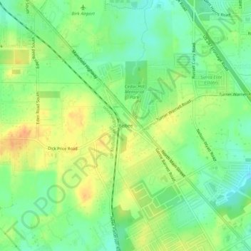 Topografische kaart Bisbee, hoogte, reliëf